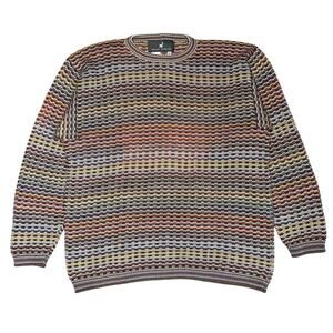 Peruvian Connection Sweater M Multicolor Mens Knit Alpaca Cotton Crewneck